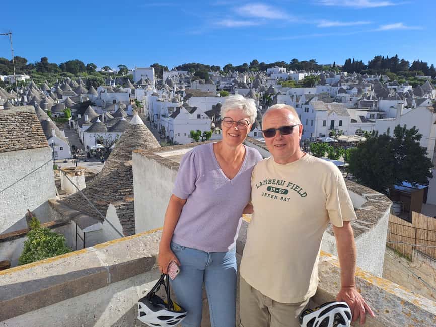 Alberobello: Guided e-bike tour + mill & donkey farm - Optional aperitivo at the mill: focaccia, friselle, taralli, and wine