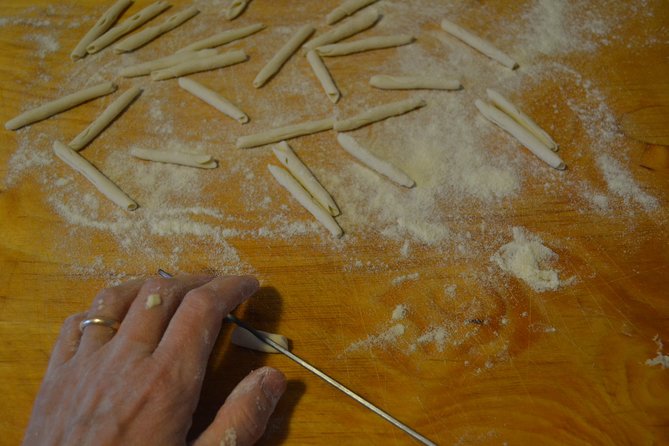 Apulian cooking class fresh pasta and focaccia - Lunch at the table: wine, sides, and dessert that feels earned