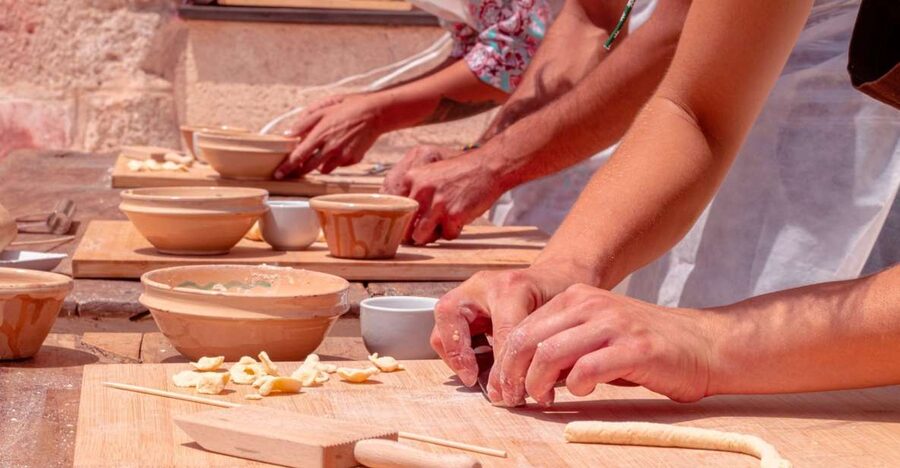 Monopoli: Parco Rurale Guided Tour with Pasta-Making Lab - Masseria Spina Grande: the red facade and the Baroque church stop