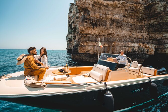Polignano a Mare: Private Boat Tour with Champagne - 2 hours - Champagne on board and the swim break
