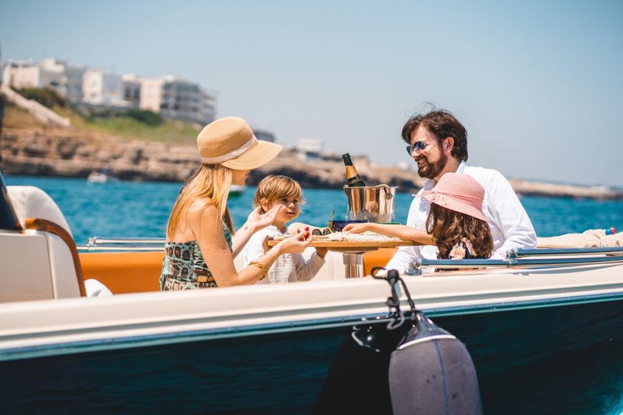 Polignano a Mare: Private Cruise with Champagne - Lama Monachile break, Grotta Palazzese, and secret swim stops