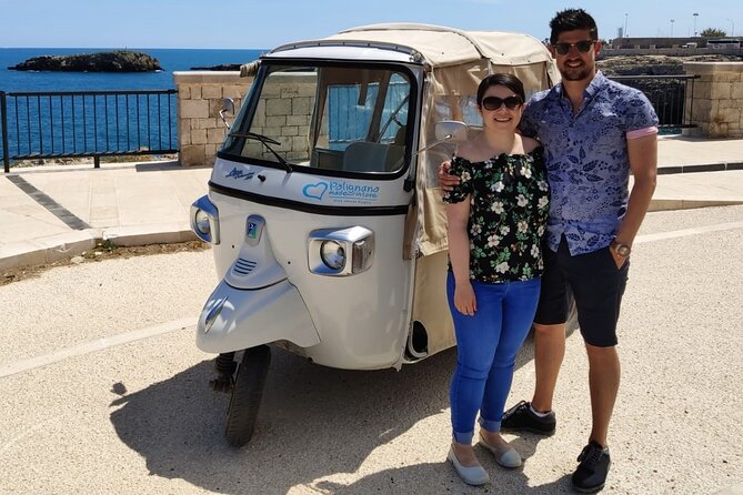 Polignano a Mare: Vintage Private Tour in TukTuk - Grotta Azzurra: what you see at the cave viewpoint