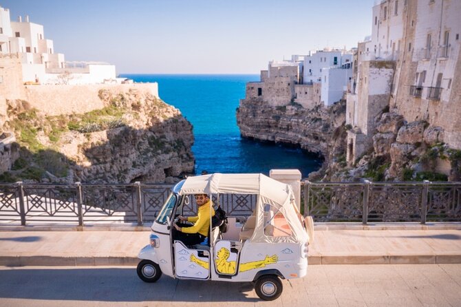 Polignano Coast with Private Tuk Tuk Tour and View of the Caves - Your Local Guide Achille Brings the Ocean Story to Life